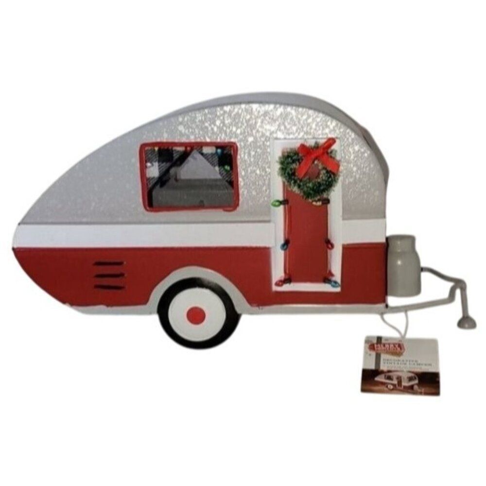Holiday Decor Camper Country Trailer Mini Christmas TEAR DROP